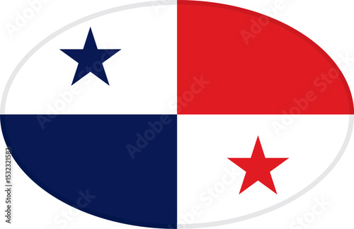 Panama flag ellipse shaped. vector	
