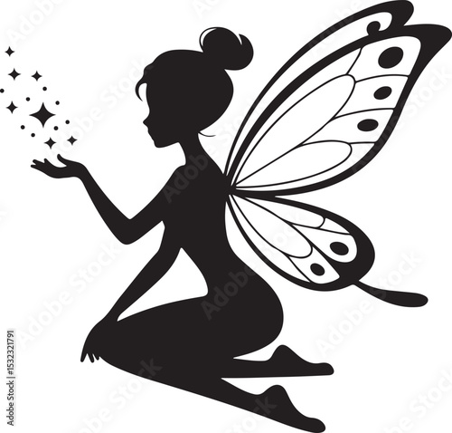 Afro Fairy with Magic Wings Silhouette

Enchanted Afro Fairy in Flight Vector

Elegant Black Fairy Queen Design

Afro Pixie Dust Silhouette Art

Mystical Fairy with Curls Vector