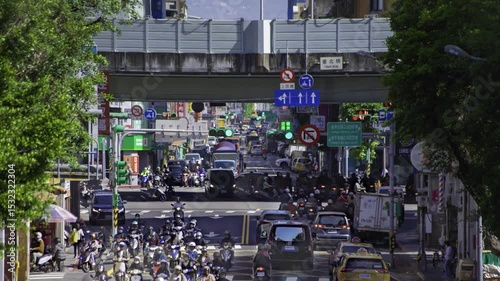 Wallpaper Mural A timelapse of traffic jam at the downtown street in Taipei telephoto shot panning Torontodigital.ca