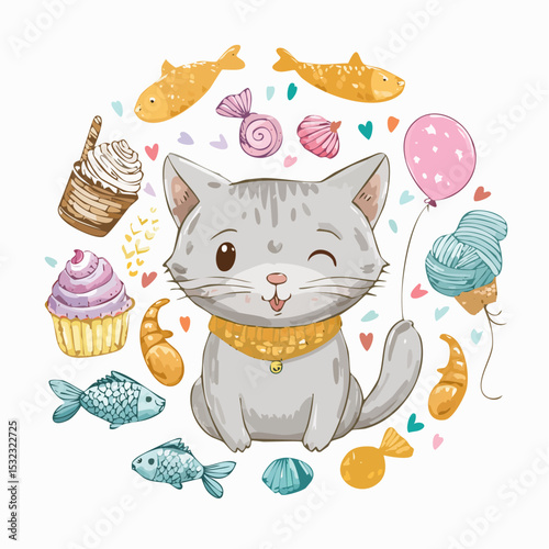 Cat with a gift.