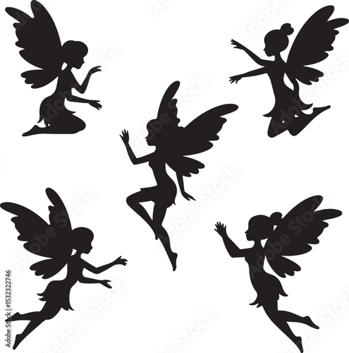 Afro Fairy with Magic Wings Silhouette

Enchanted Afro Fairy in Flight Vector

Elegant Black Fairy Queen Design

Afro Pixie Dust Silhouette Art

Mystical Fairy with Curls Vector