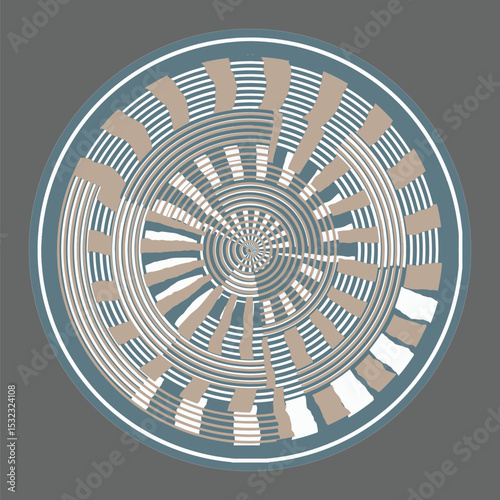 vector hand painting cretive round art design for  watercolor drawn modern geometric ceramic plate pattern design, wall decor, poster, print, cover, hat, geometric, creative home decor, t shirt