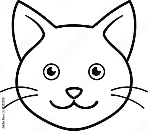 cat head kawaii style vector on transparent background