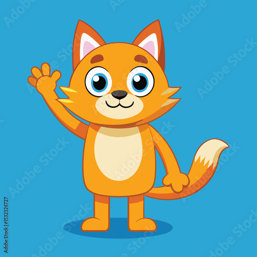 British Shorthair cat saying hello or give me five greetings. Pets and lifestyle concept.
