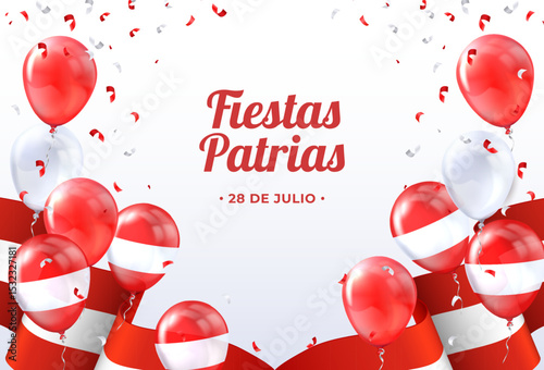 Peruvian Fiestas Patrias Realistic Composition