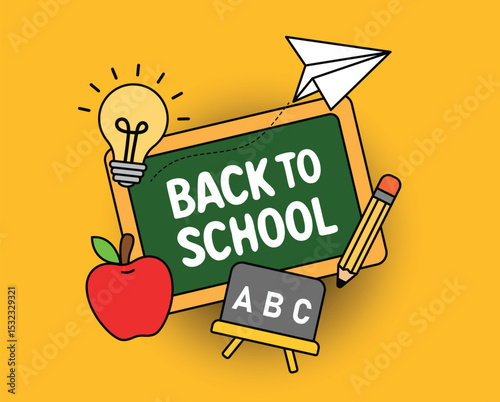Back to School Essentials Flat Vector Illustration