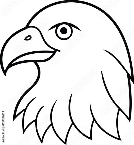 eagle head icon line art vector illustration on transparent background