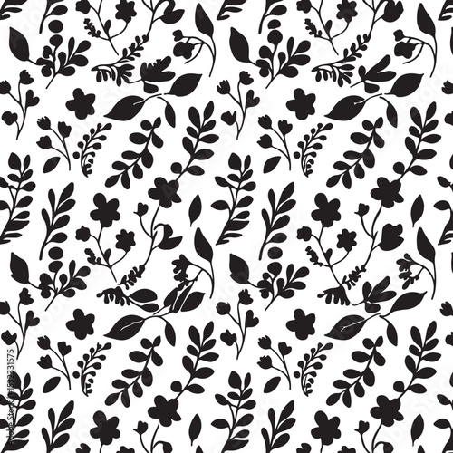seamless floral pattern with butterflies