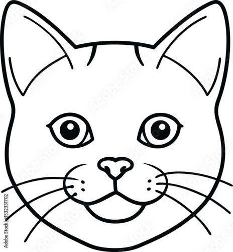 exotic shorthair head icon line art vector illustration on transparent background
