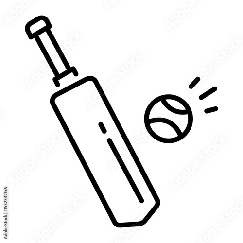 A linear style icon of cricket