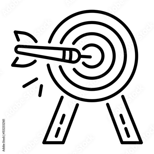 An outline style icon of dart arrow