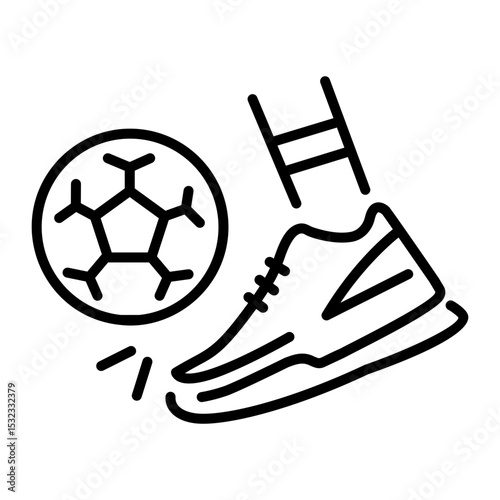 A linear style icon of football