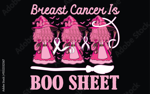 Halloween Breast Cancer Awareness T-Shirt Design | Pink Ribbon | Spooky Cute | Support Tee