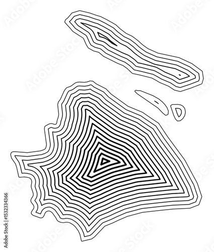 Symbol Map of the Municipality Shanghai (People's Republic of China) showing the state border buffered inside with black tapering lines