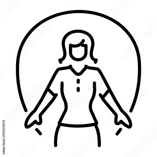A line style icon of skipping
