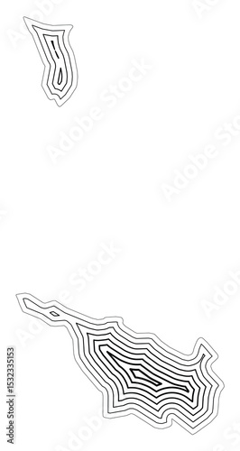 Symbol Map of the Bundesland Bremen (Germany) showing the state border buffered inside with black tapering lines