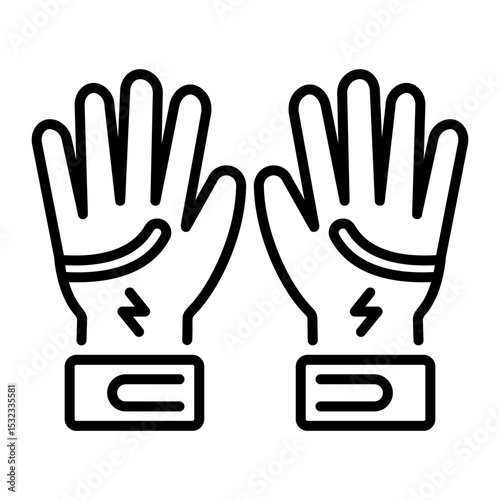 A linear style icon of racing gloves