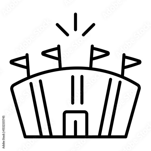 A linear style icon of sports stadium