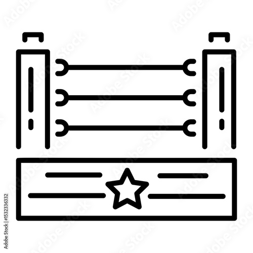 An outline style icon of wrestling ring