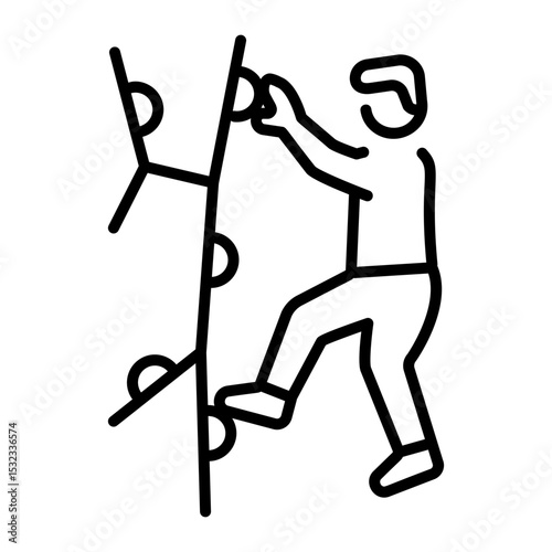 A linear style icon of wall climbing