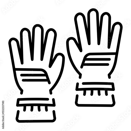 An outline style icon of ski gloves