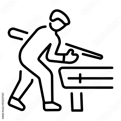 A line style icon of pool table