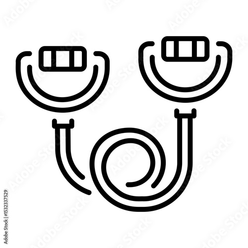 An outline style icon of exercise band
