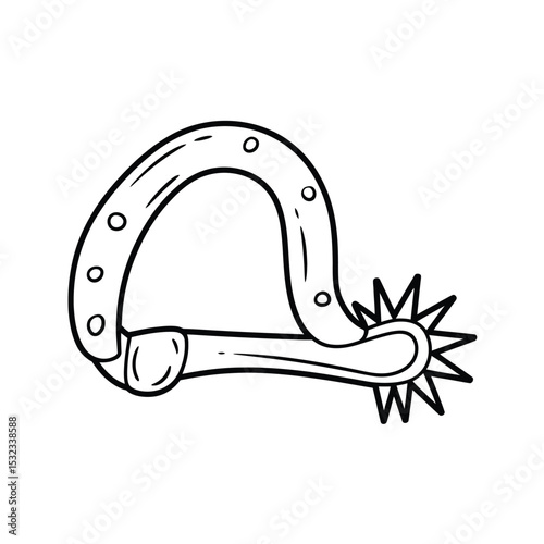 Line art drawing of a cowboy spur