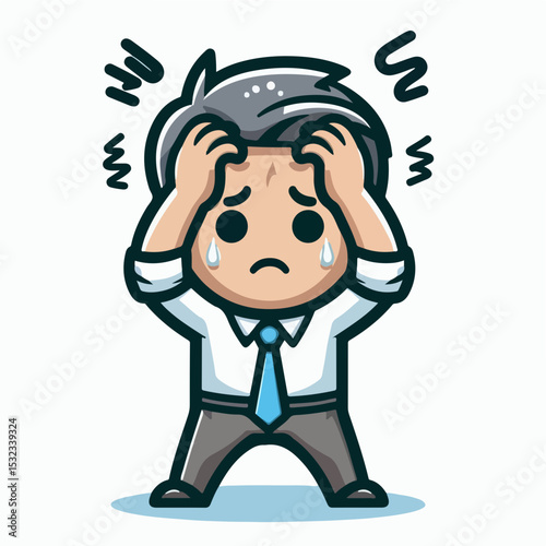 Frustrated Mind in Crisis: An illustration that depicts a stressed individual grappling with overwhelming emotions, conveying the intensity of mental distress.