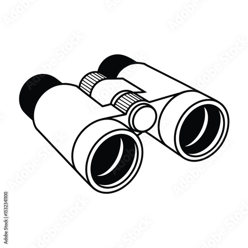 Black and white illustration of binoculars