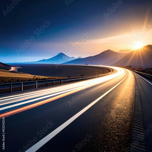 Scenic road trip at sunset mountainous landscape nature photography serene environment captivating viewpoint