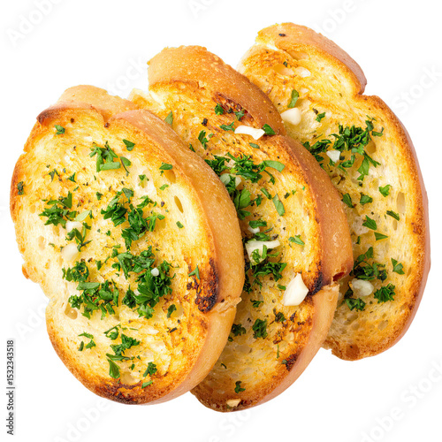 Toasted Baguette Garlic Bread Slices, Appetizer, Transparent Background