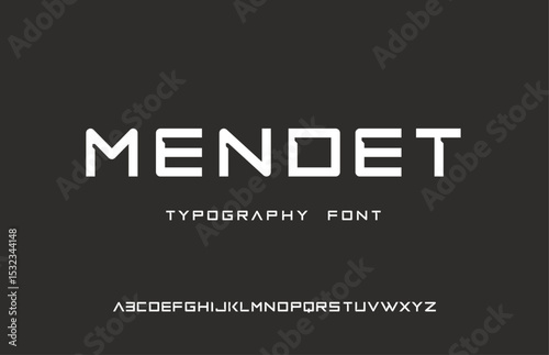 MENDET, font,  MInimal  Typography Font, logo, creative logo, font, Minimal font, logos fashion vector illustration