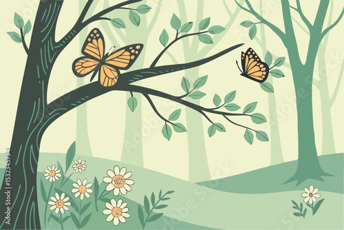 Winged Whispers on Branches