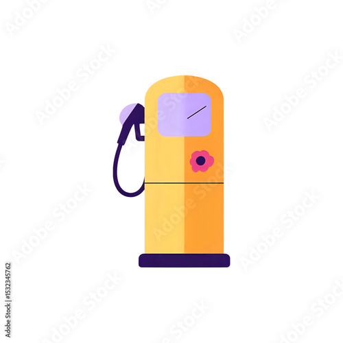 Gas Station Pump Illustration: Fuel Dispenser Graphic for Website and App Design