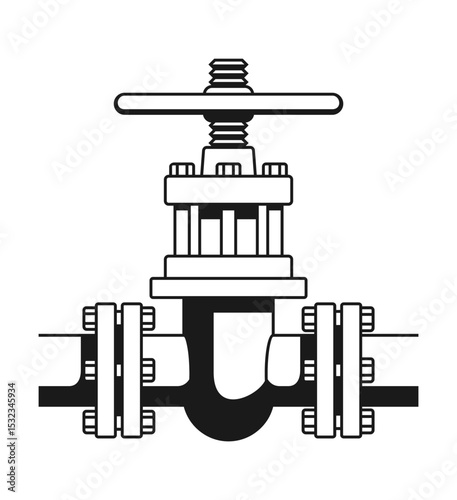 Gas valve icon - gate for fossil gases. in monochrome style