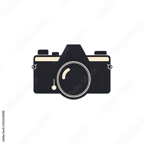 Vintage Camera Icon: Classic Photography Symbol, Retro Camera Design Element