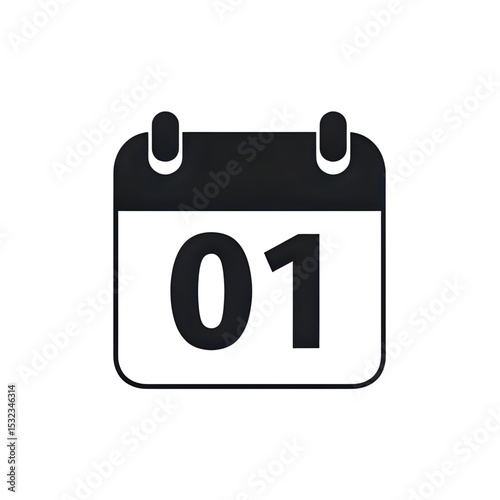 Calendar Icon: Minimalist Date Design Element
