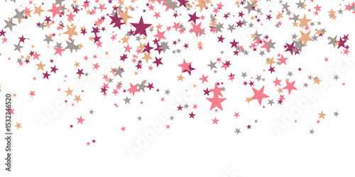 Color stars confetti background. Splash effect banner. Vector abstract illustration with blurred drops of rain for wallpaper, wrapping paper, backdrop, poster, card etc.