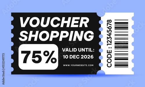 75 Percent Off Discount Coupon Template Design