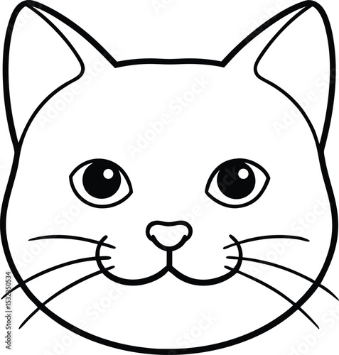 scottish fold head icon line art vector illustration on transparent background
