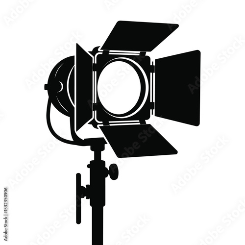 Studio lighting equipment black and white icon