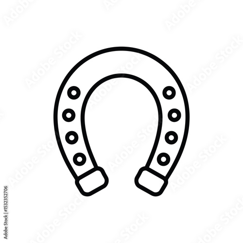 Horseshoe icon line art graphic design element