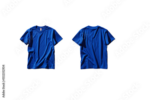 Royal blue t shirt mockup front and back view