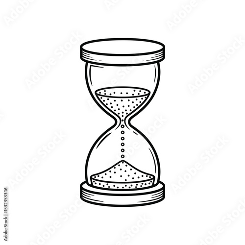 Classic hourglass line art illustration