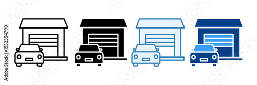 Garage  Icon Set Multiple Style Collection