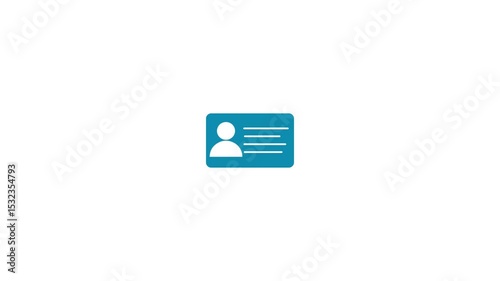 id card icon, Identification card outline icon. 