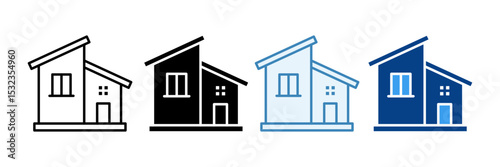 Modern House  Icon Set Multiple Style Collection