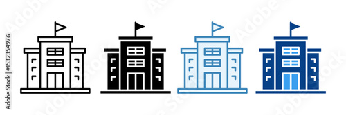 Modern School  Icon Set Multiple Style Collection