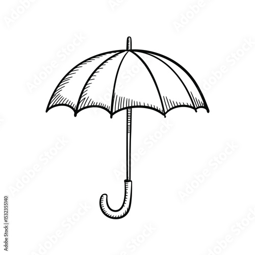 Hand drawn vintage style umbrella illustration